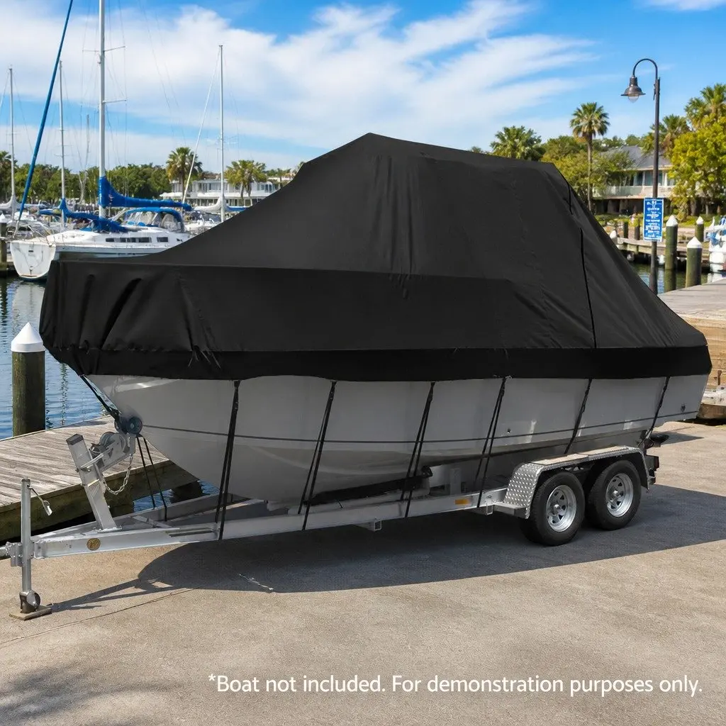 Boat Cover Heavy Duty UV Resistant 19-21ft Black