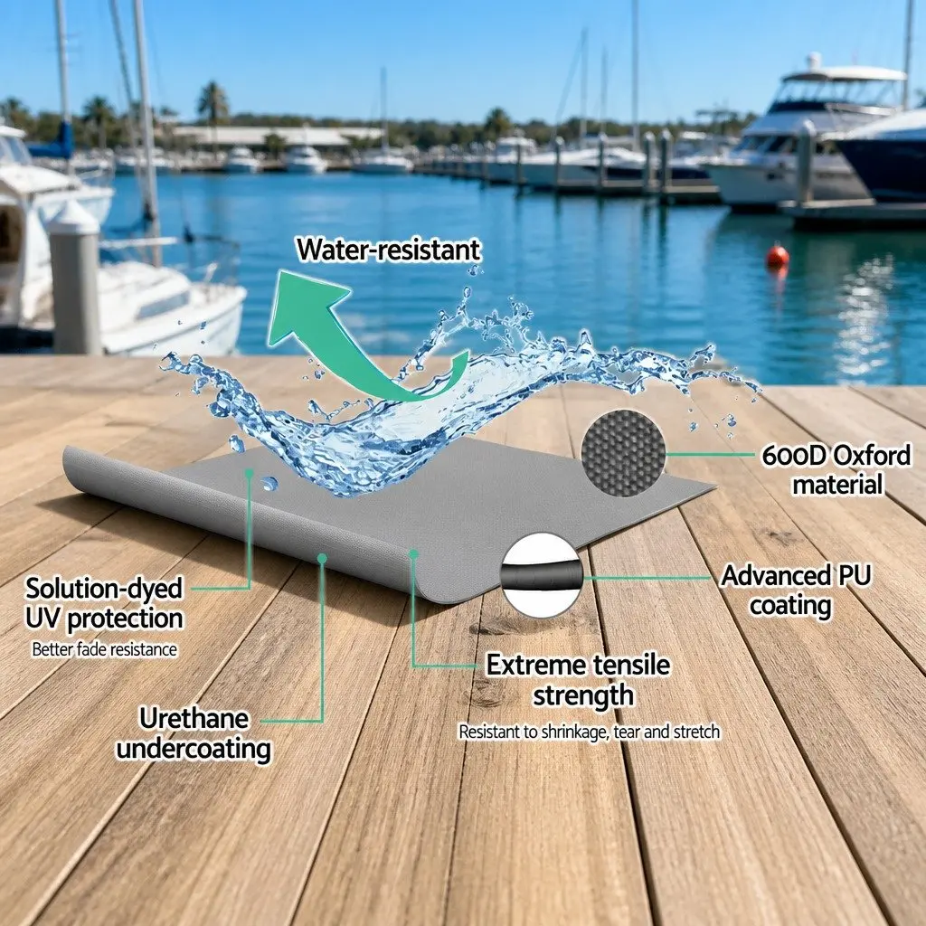 Boat Cover 19-21ft Trailerable Heavy Duty Grey Marine Grade