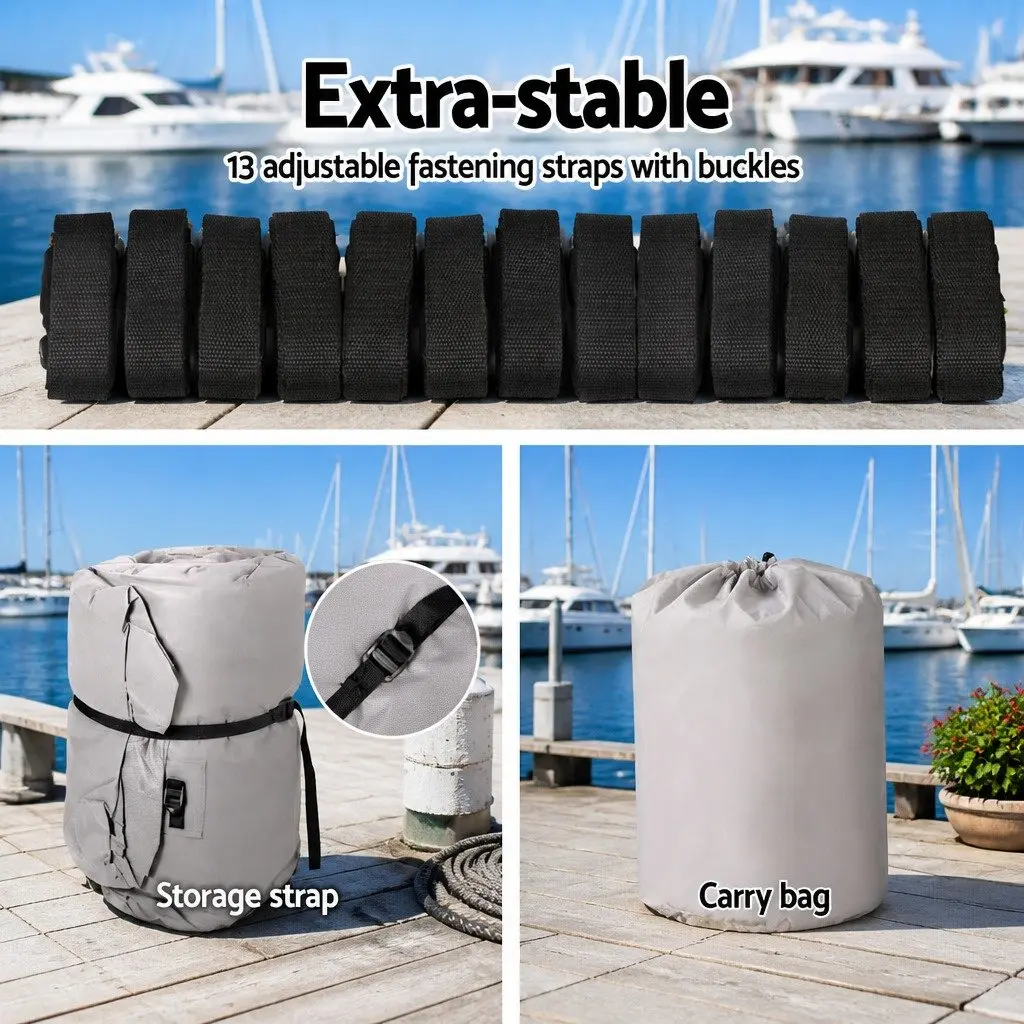 Boat Cover 21-23ft Heavy Duty Waterproof Grey 600D Polyester UV and Mildew Resistant