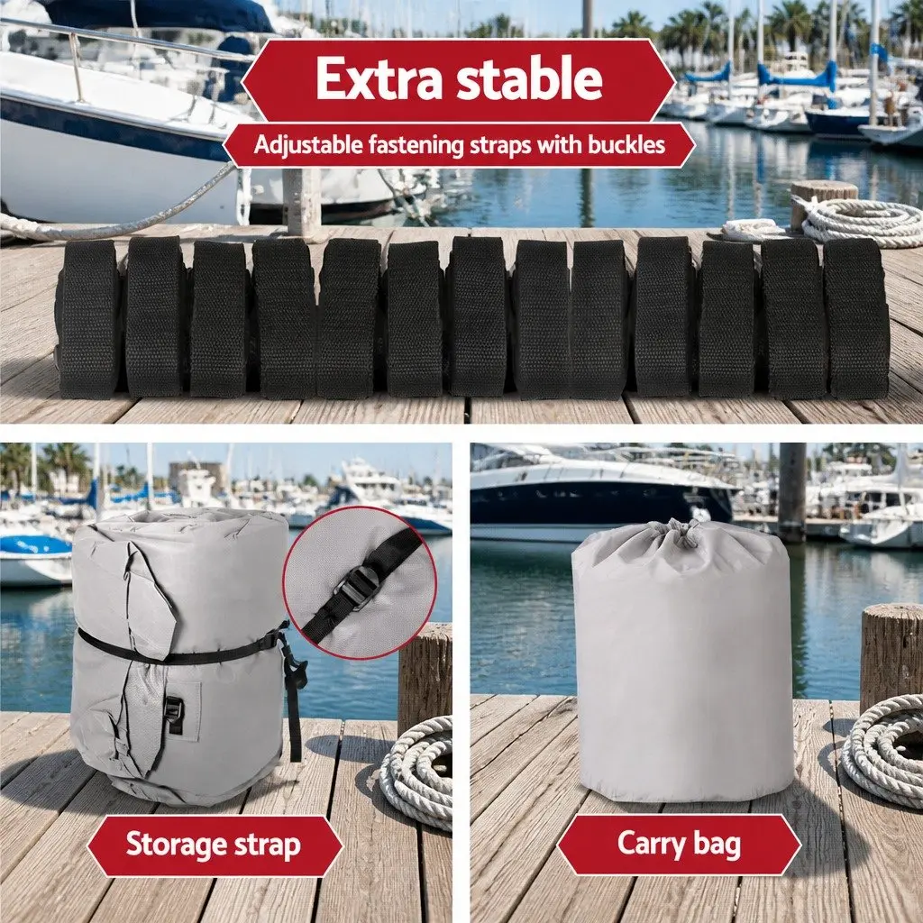 Boat Cover 21-23ft Heavy Duty Waterproof Grey 600D Polyester UV and Mildew Resistant