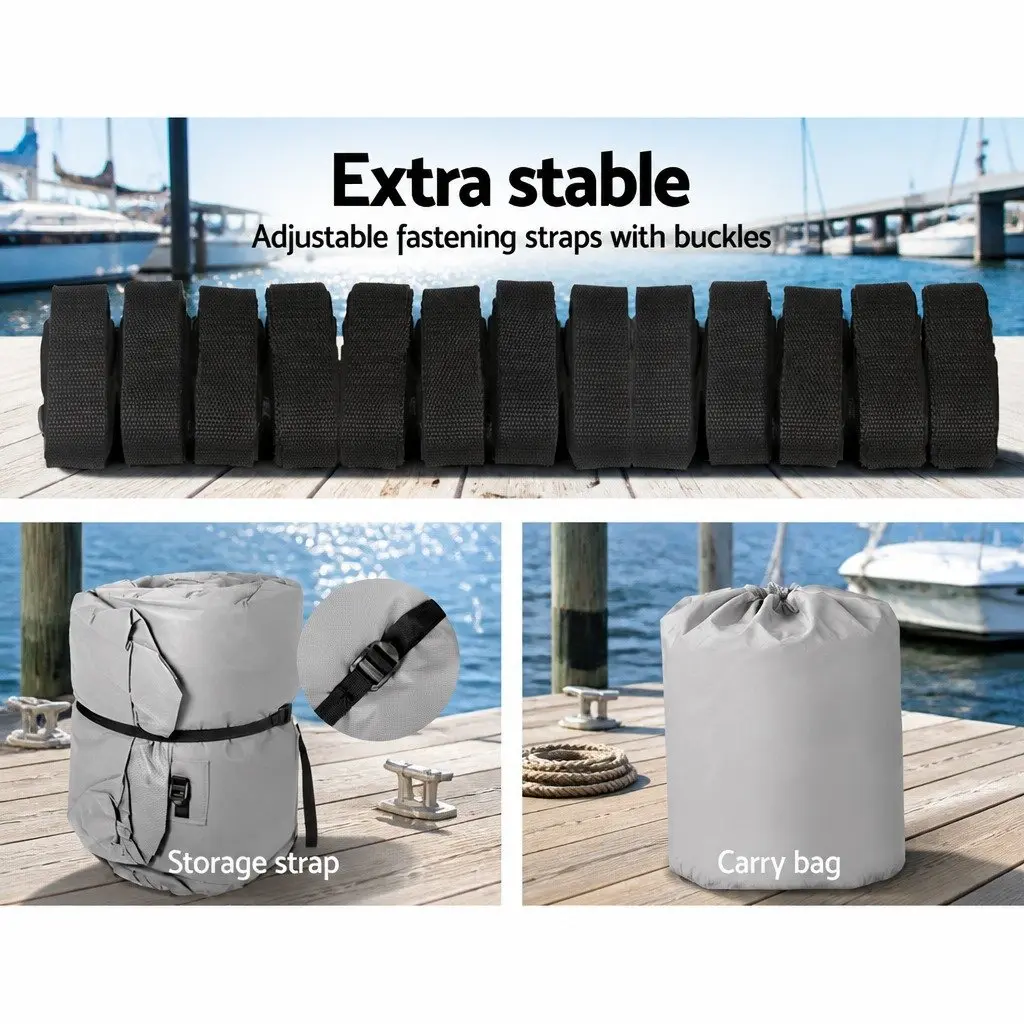 Boat Cover 23-25ft Waterproof Heavy Duty Grey 600D Polyester UV Resistant