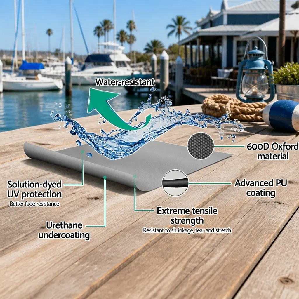 Boat Cover 25-27ft Trailerable Heavy Duty 600D Polyester Grey