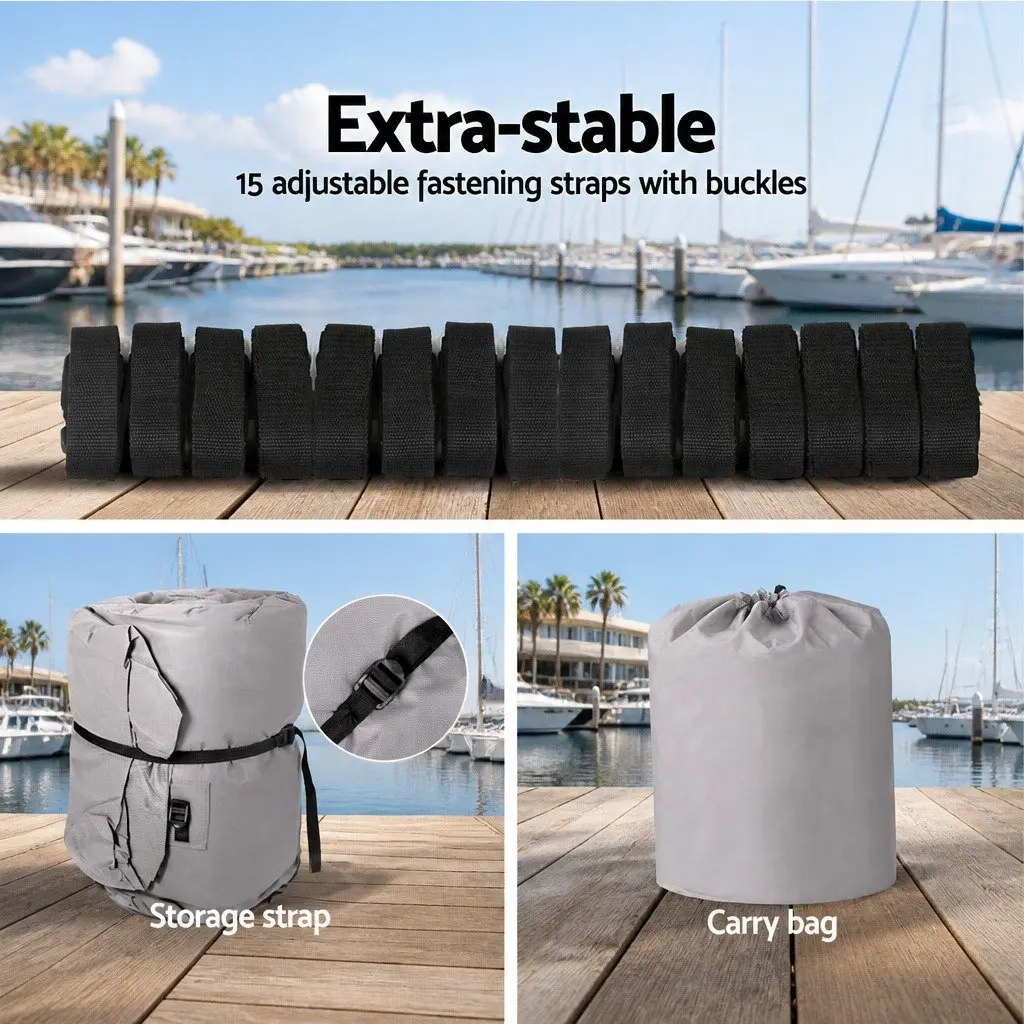 Boat Cover 25-27ft Trailerable Heavy Duty 600D Polyester Grey