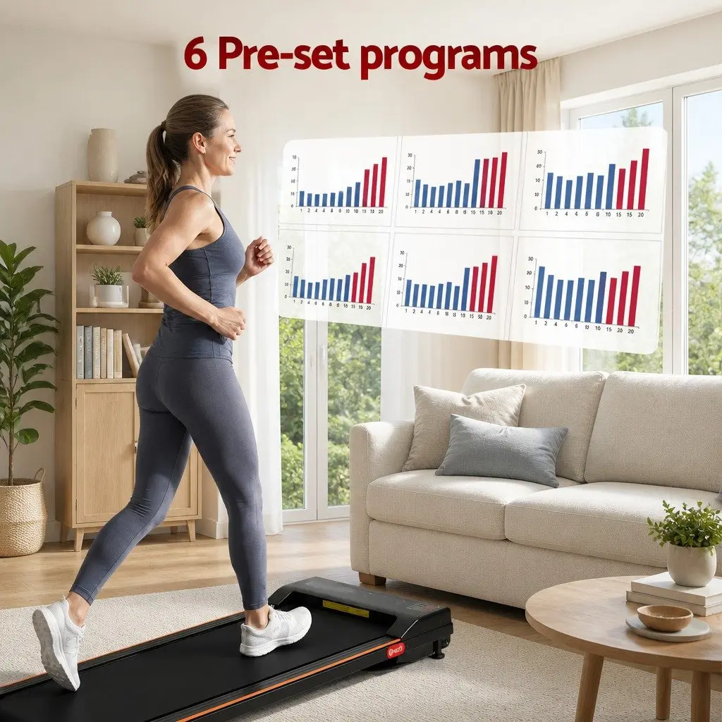 3 in 1 Treadmill Walking Pad Home Gym Machine 90 x 38 cm Black Orange