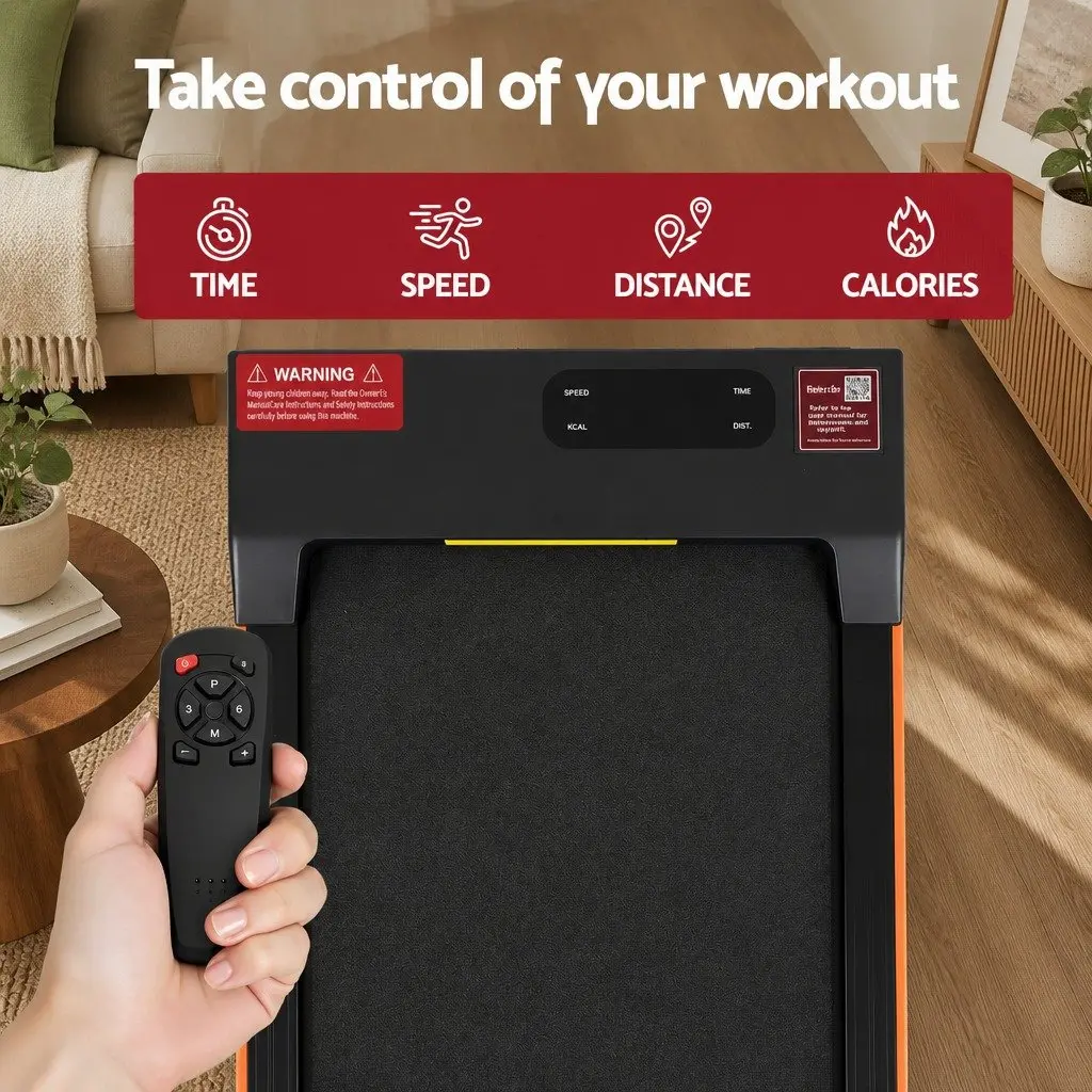 3 in 1 Treadmill Walking Pad Home Gym Machine 90 x 38 cm Black Orange