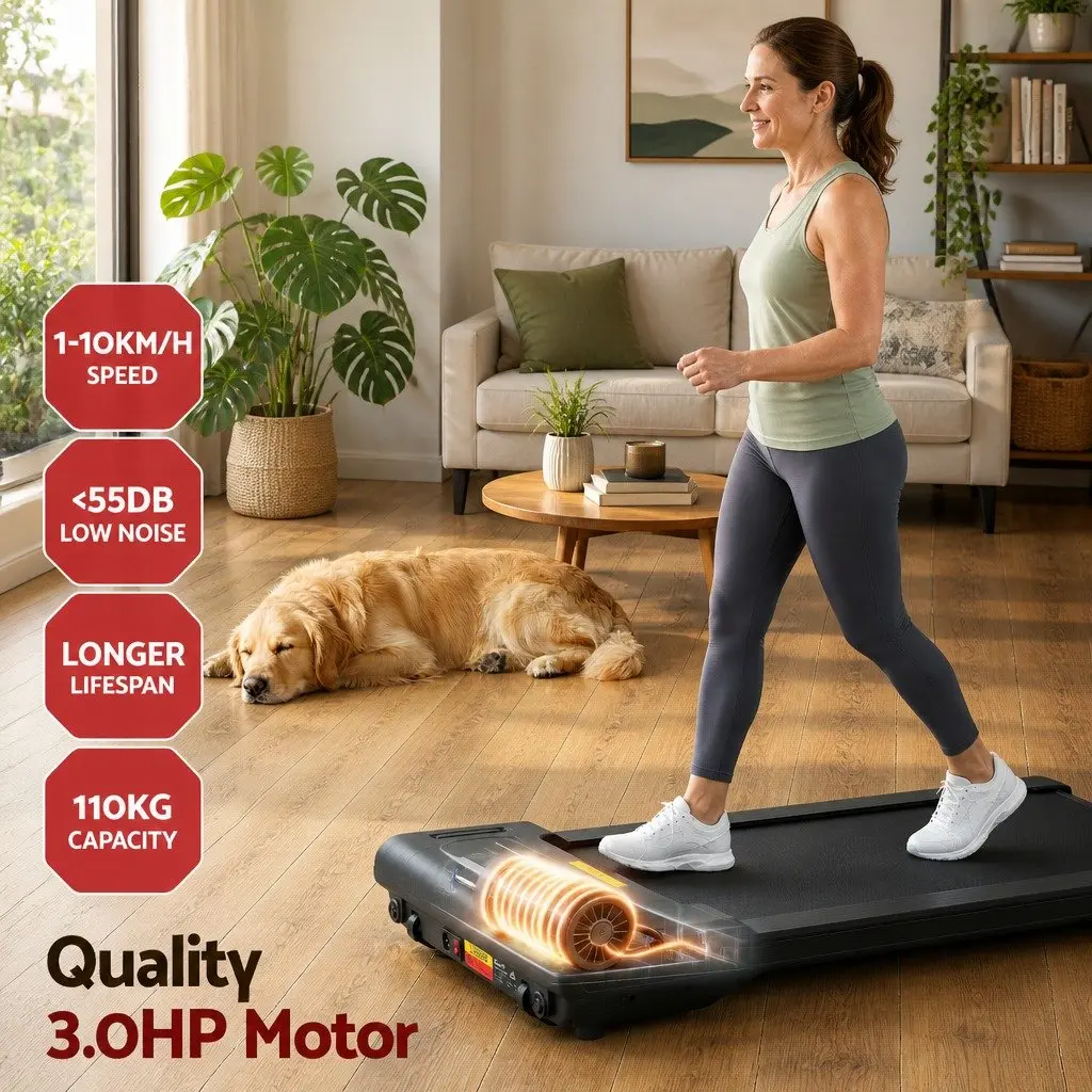 Walking Pad Treadmill 2-in-1 Home Gym Machine 100 x 38 cm Shock-Absorbing Belt Black