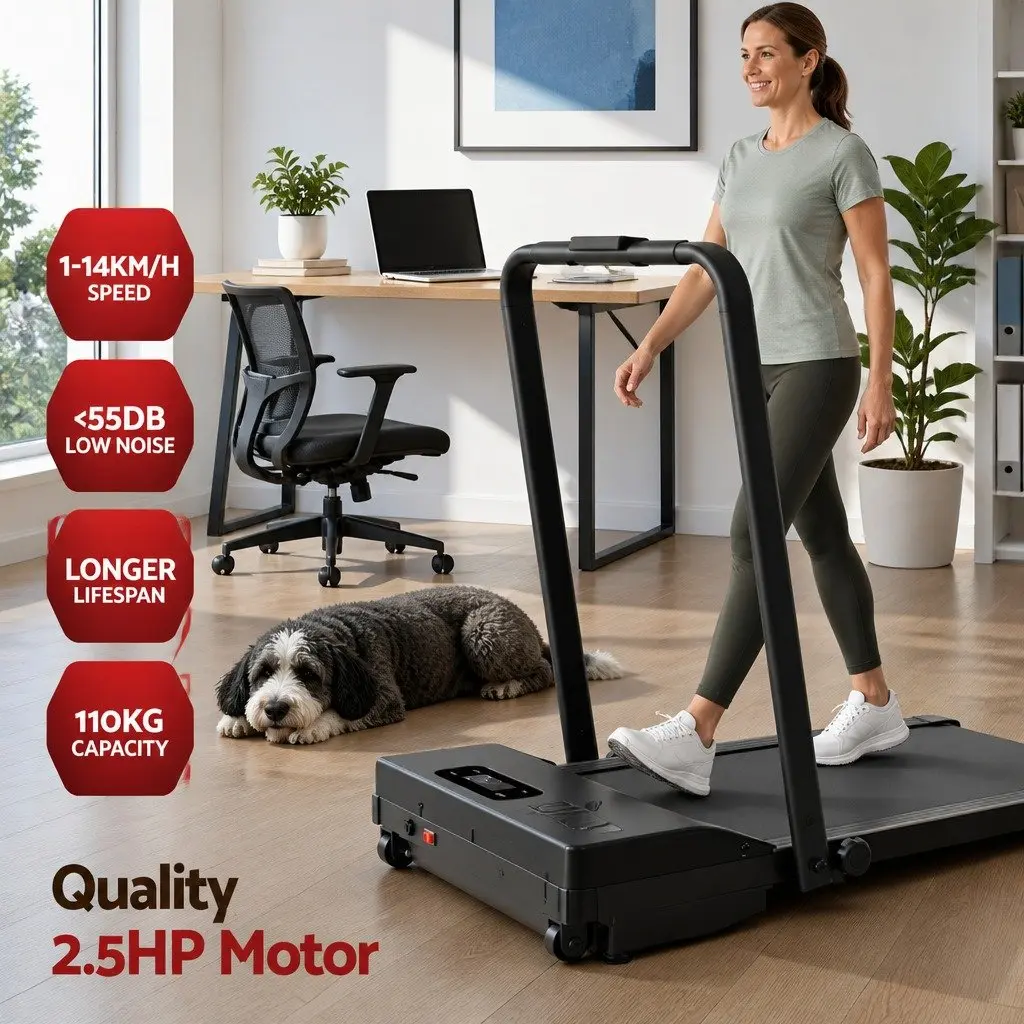 3-in-1 Walking Pad Treadmill Home Gym Machine 90 x 38 cm Black Orange