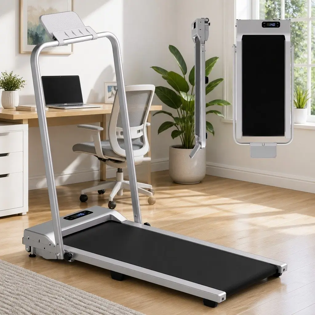 Walking Pad Treadmill Home Gym 38cm Belt 12% Incline Silver