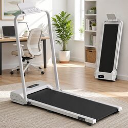 Walking Pad Treadmill 12% Incline Foldable Under Desk Home Gym Machine White