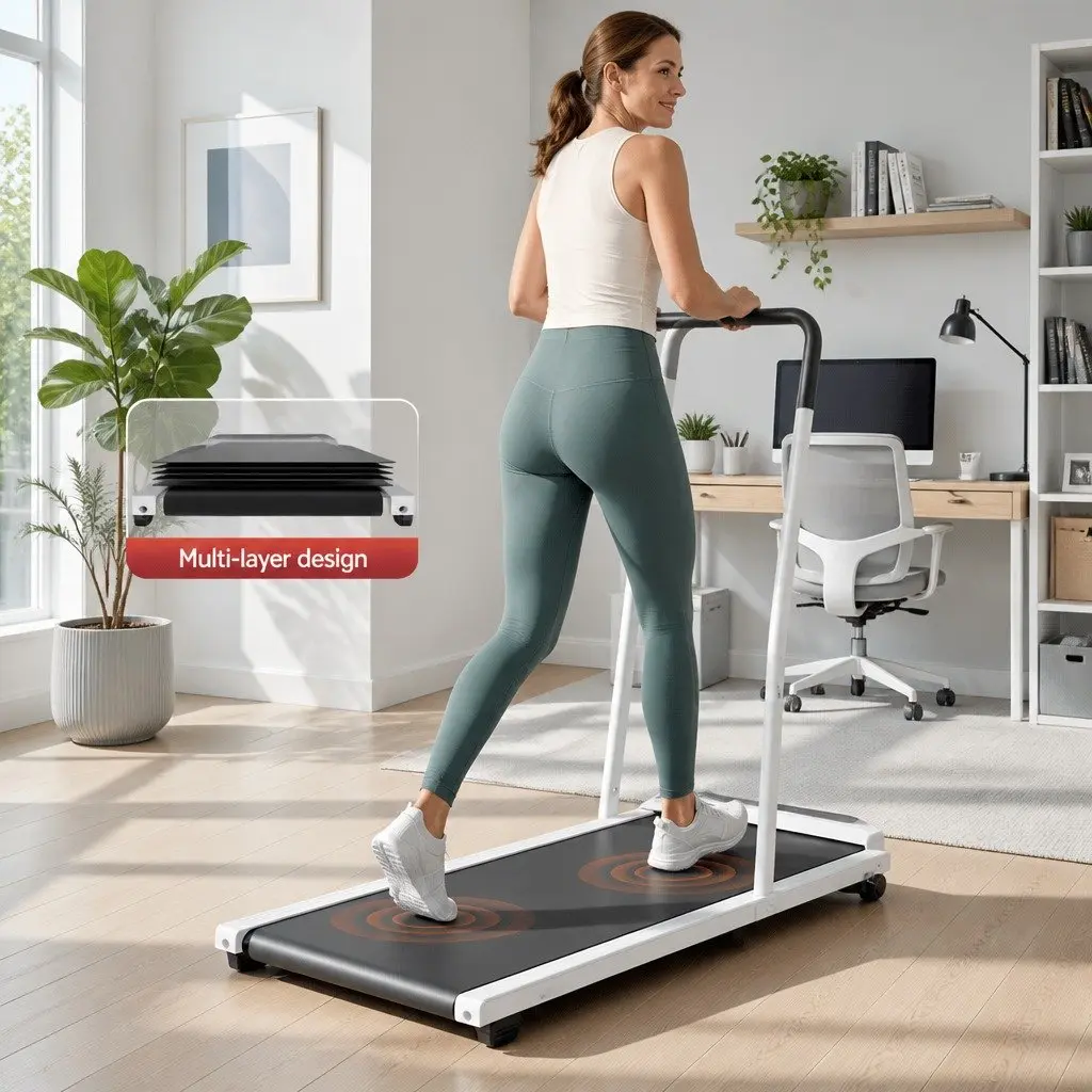 Walking Pad Treadmill 12% Incline Foldable Under Desk Home Gym Machine White