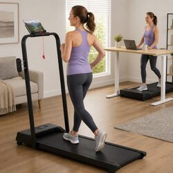 3 in 1 Walking Pad Treadmill 12% Incline Foldable Under Desk Home Gym Machine
