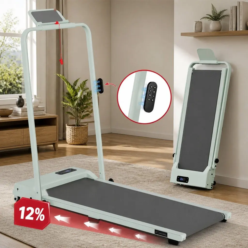 Walking Pad Treadmill 3-in-1 Foldable Under Desk Home Gym Machine 90 x 38cm Green