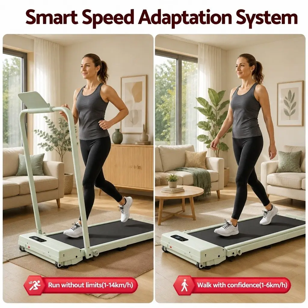 Walking Pad Treadmill 3-in-1 Foldable Under Desk Home Gym Machine 90 x 38cm Green