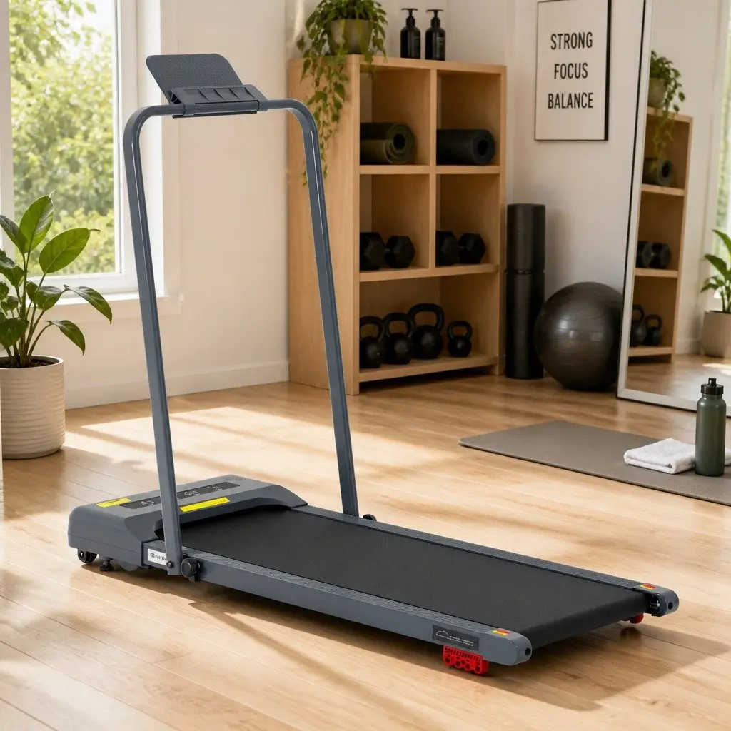 Electric Treadmill Walking Pad Compact Foldable Under Desk 380mm Grey