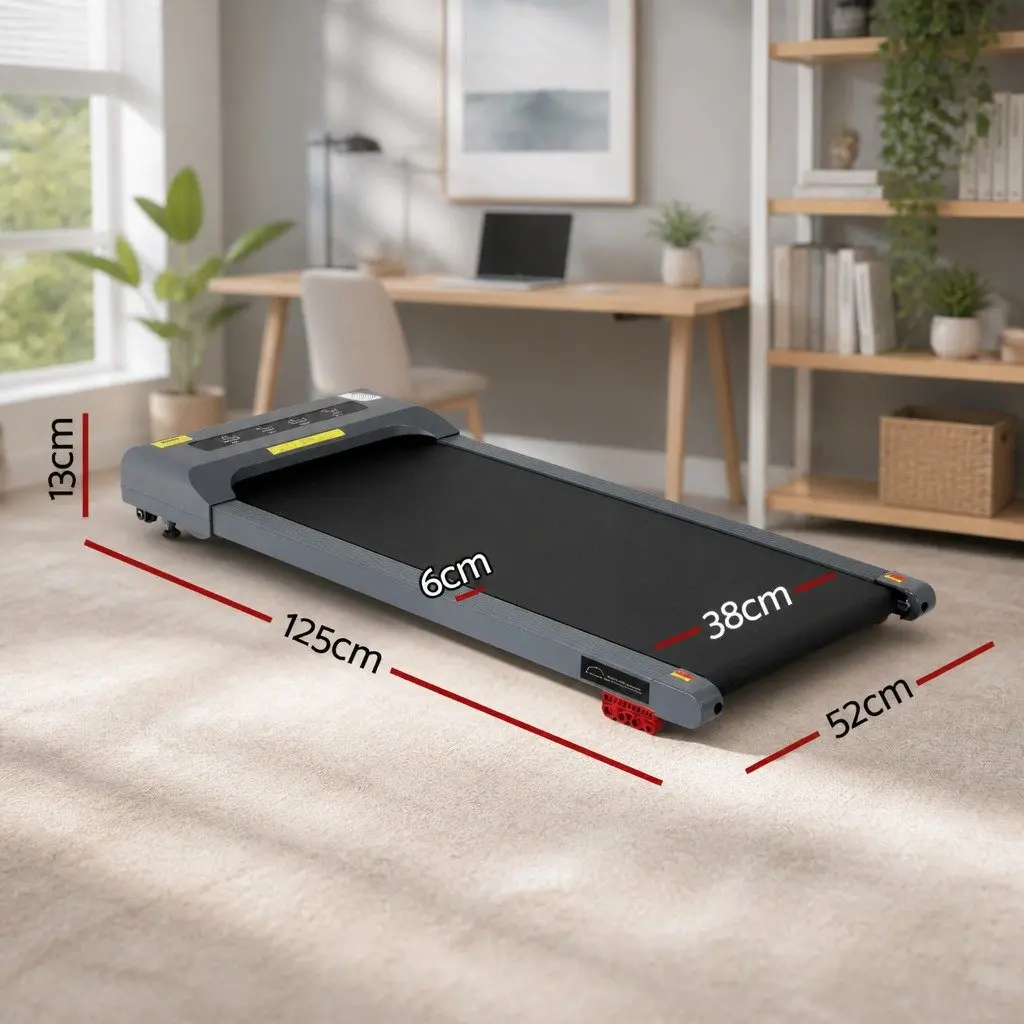 Electric Walking Pad Treadmill Under Desk Home Gym Compact Portable Grey