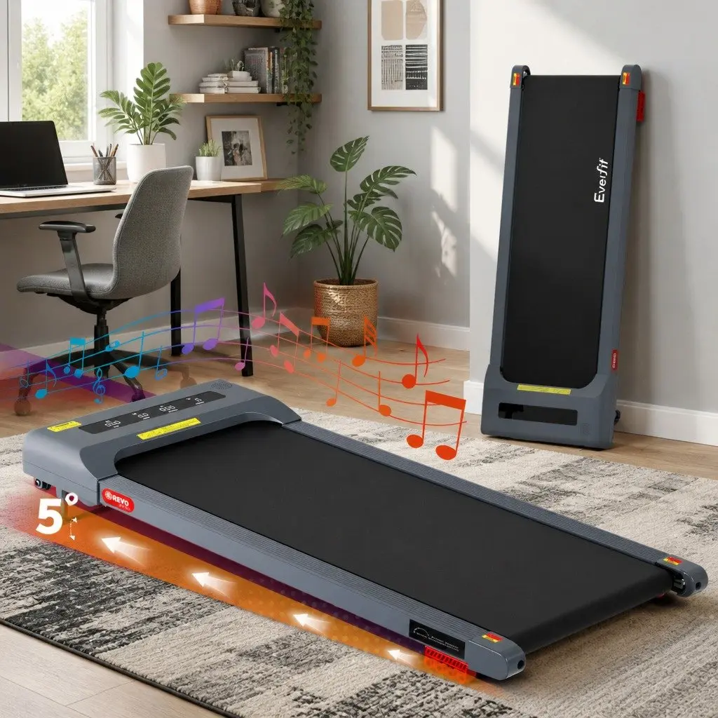 Electric Walking Pad Treadmill Under Desk Home Gym Compact Portable Grey