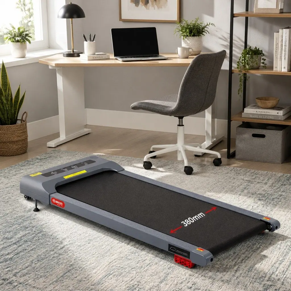 Electric Walking Pad Treadmill Under Desk Home Gym Compact Portable Grey