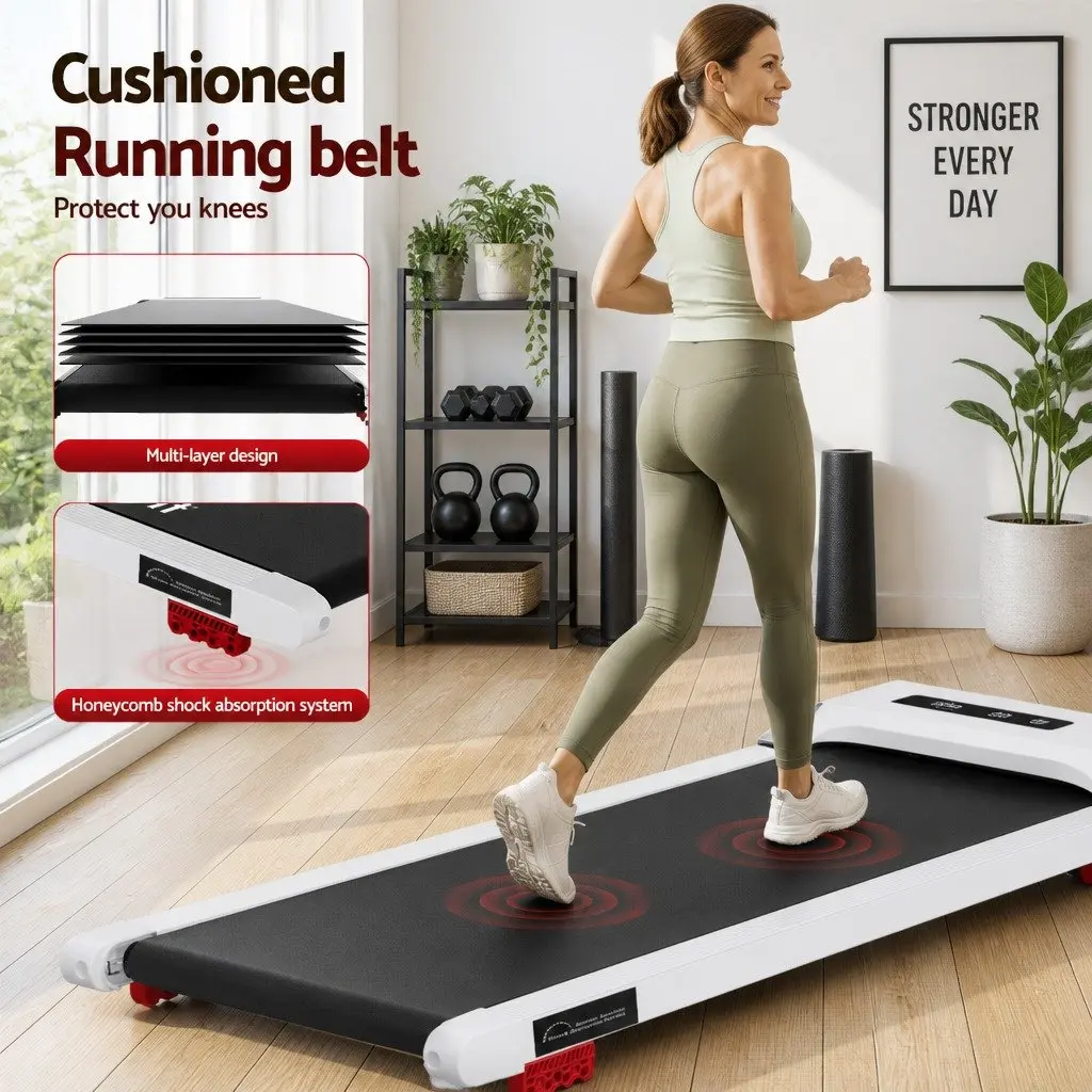 Electric Walking Pad Treadmill Under Desk Home Gym 380mm White