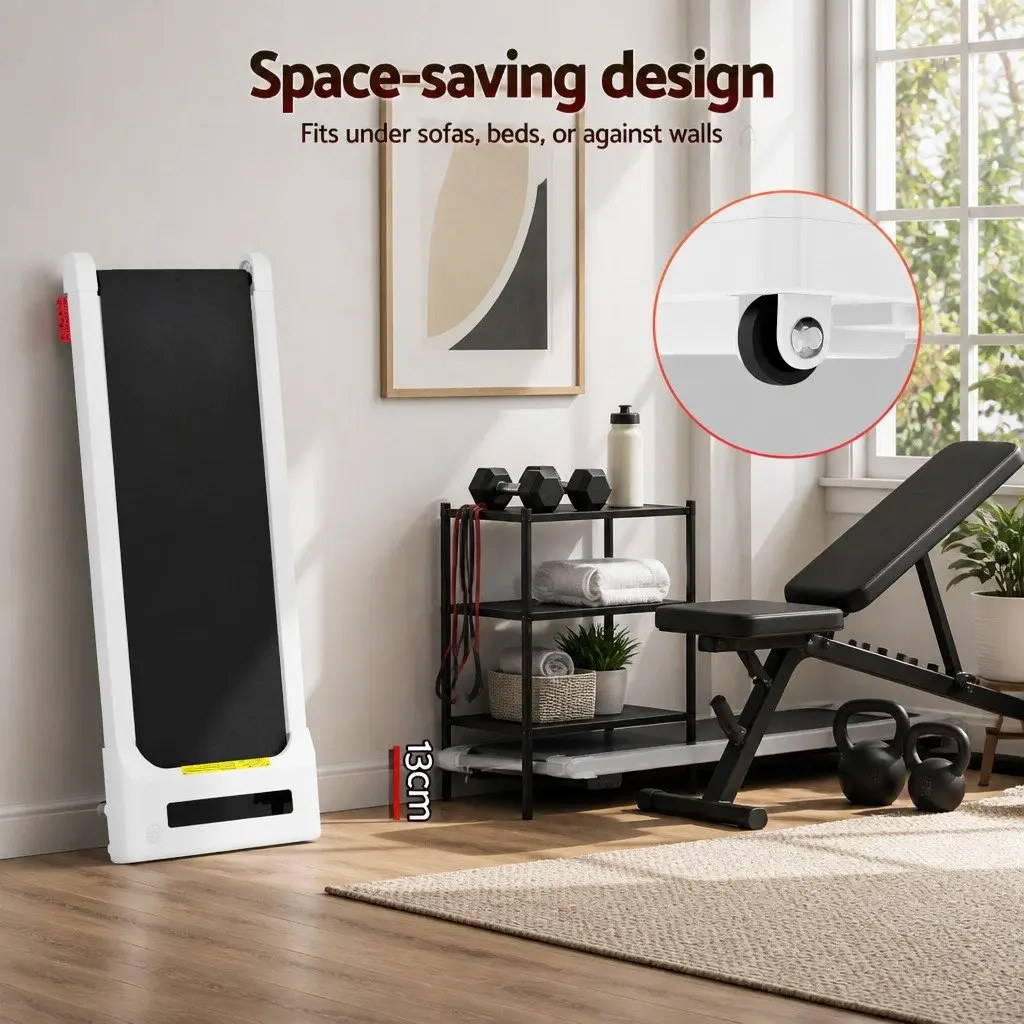 Electric Walking Pad Treadmill Under Desk Home Gym 380mm White