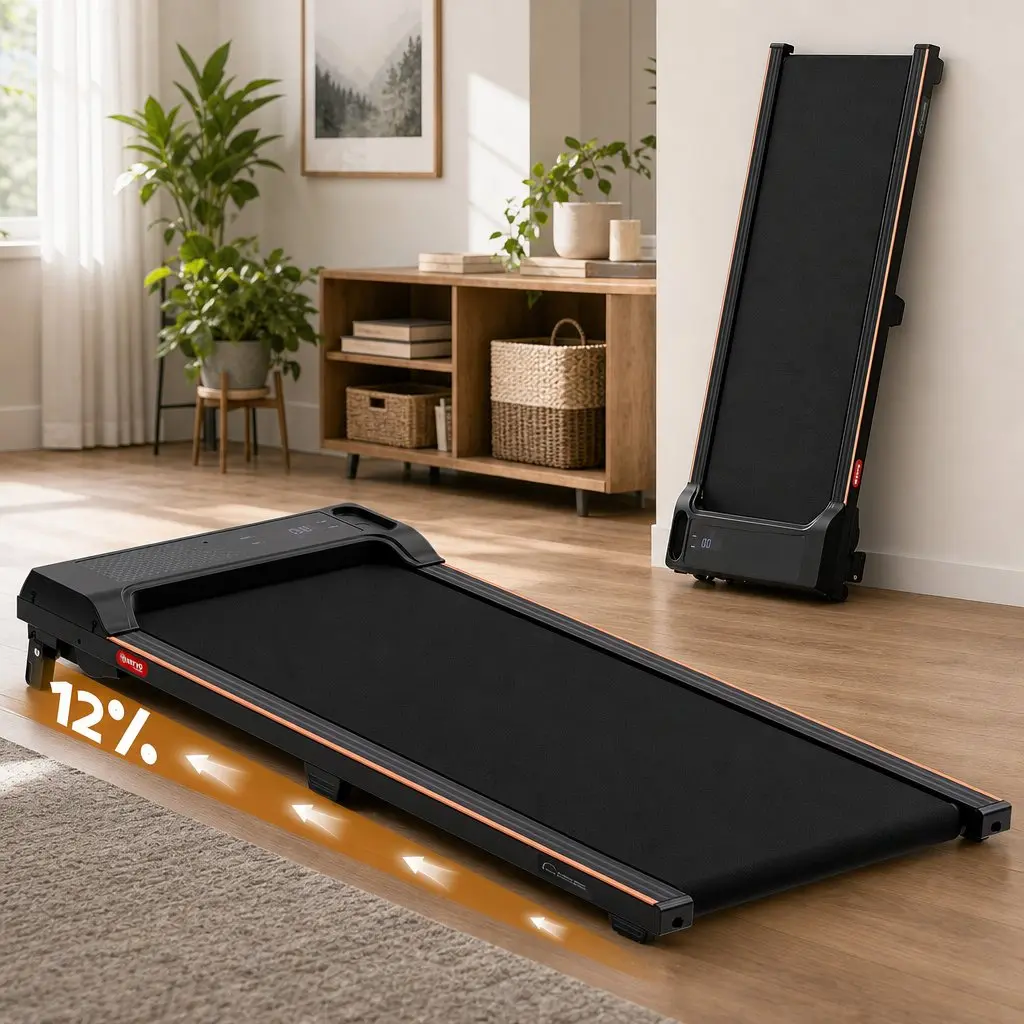 3 in 1 Walking Pad Treadmill 12% Incline Under Desk Home Gym Cardio Machine
