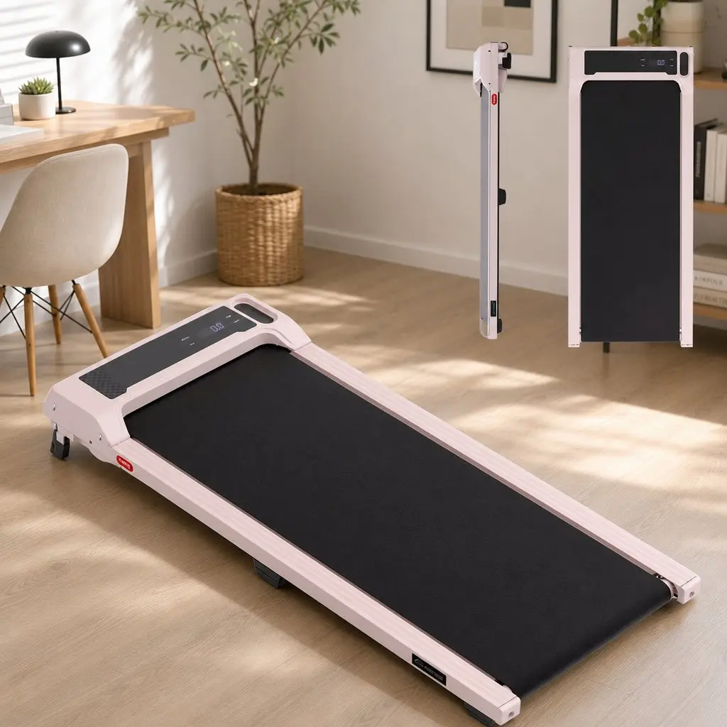 Walking Pad Treadmill 3 in 1 Under Desk Home Gym 12% Incline 40cm Belt Pink