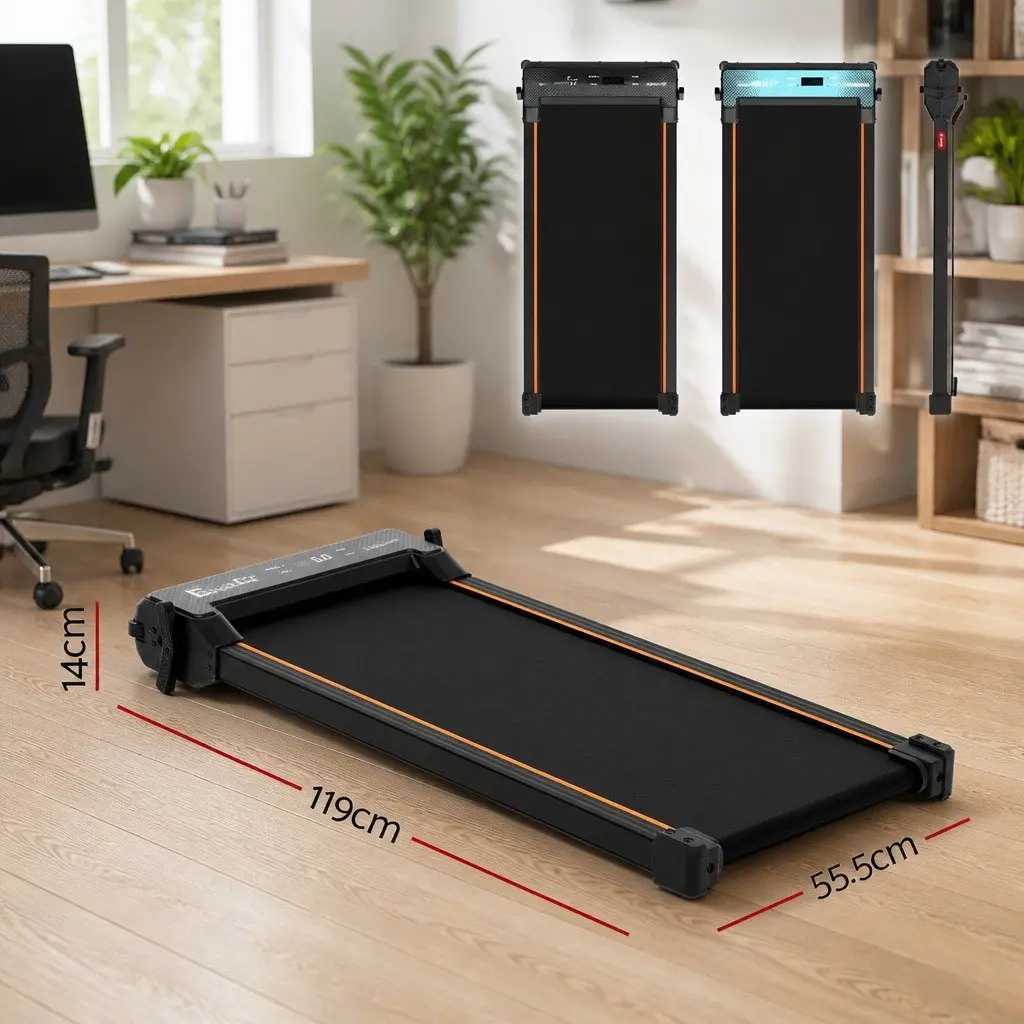 Dual-Sided Treadmill Walking Pad Under Desk with Foot Massage 119cm Black