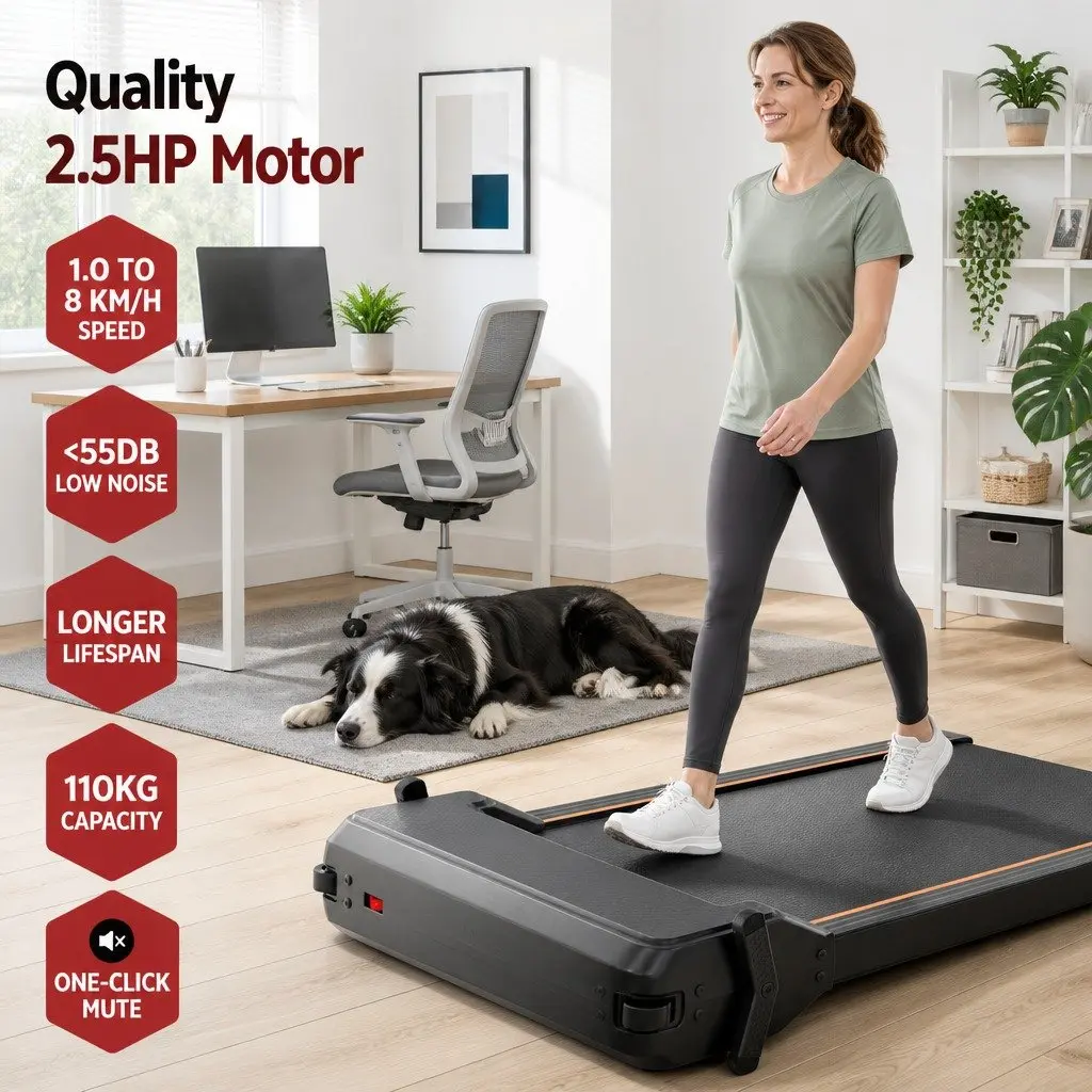 Dual-Sided Treadmill Walking Pad Under Desk with Foot Massage 119cm Black