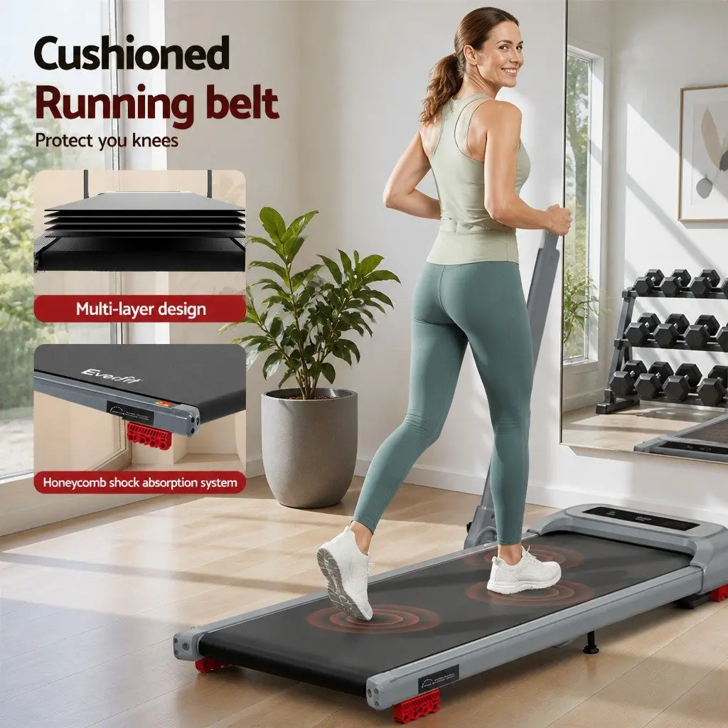Electric Treadmill Walking Pad Compact Foldable 3-Level Incline Grey