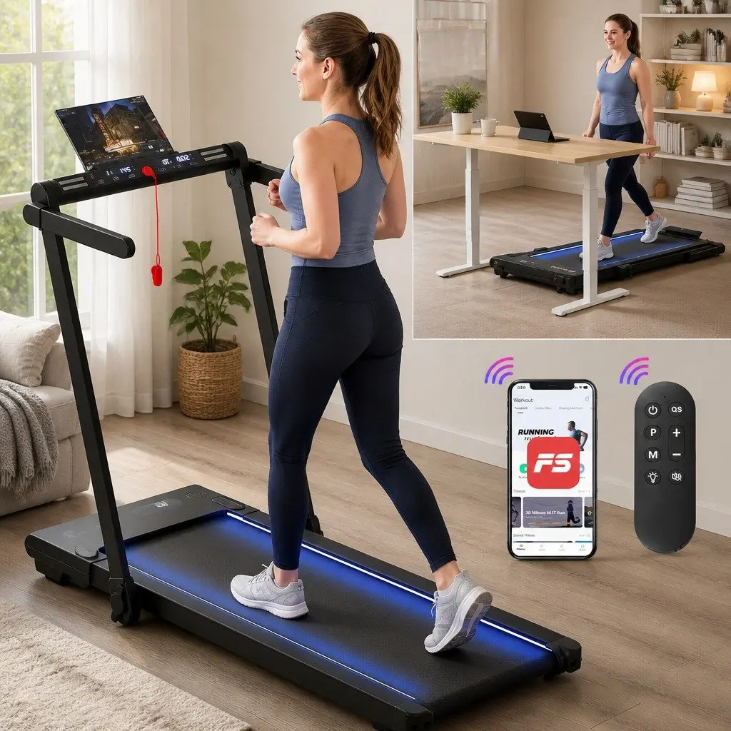 3-in-1 Walking Pad Treadmill with LED Functionality