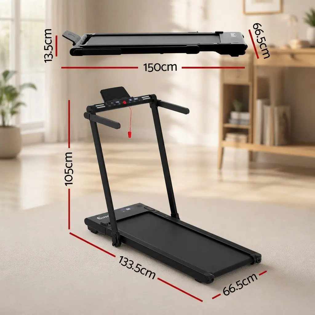 3-in-1 Treadmill Walking Pad Under Desk Home Gym 40cm Black
