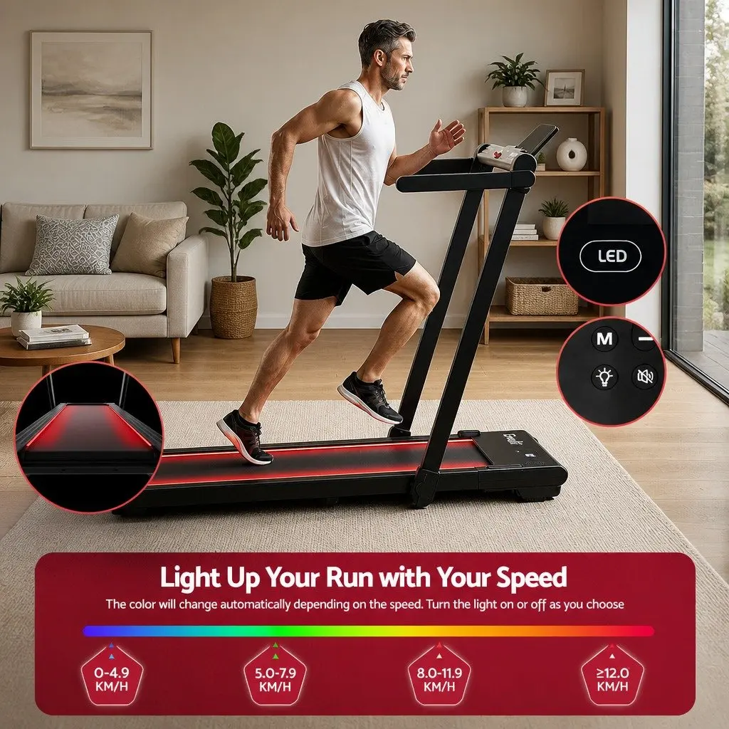 3-in-1 Treadmill Walking Pad Under Desk Home Gym 40cm Black