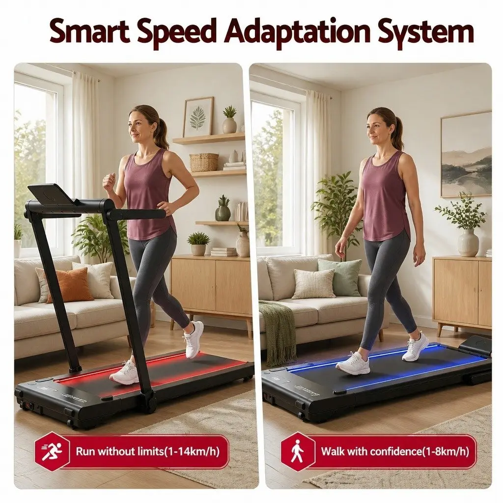 3-in-1 Treadmill Walking Pad Under Desk Home Gym 40cm Black