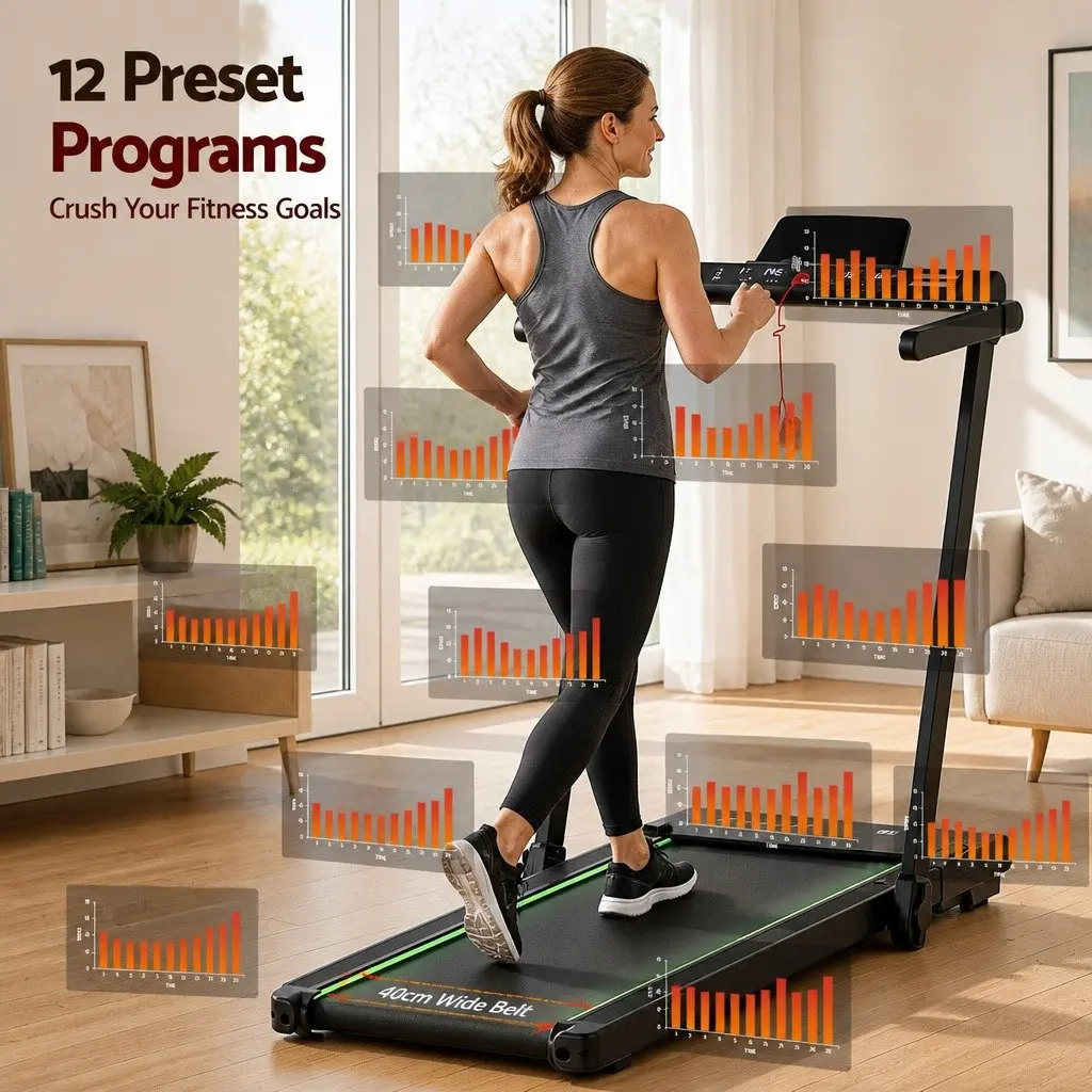 3-in-1 Treadmill Walking Pad Under Desk Home Gym 40cm Black
