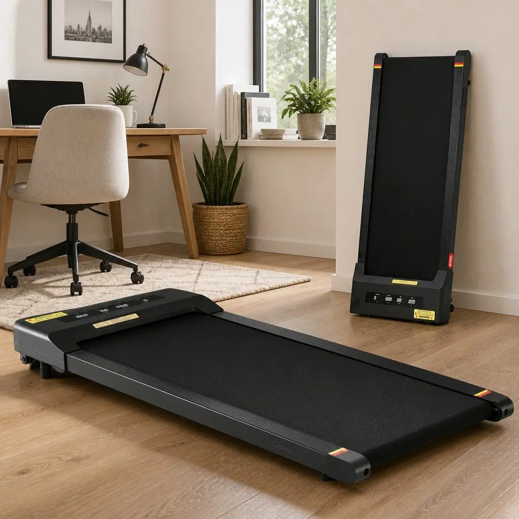 Electric Walking Pad Treadmill Home Gym Fitness Foldable Black
