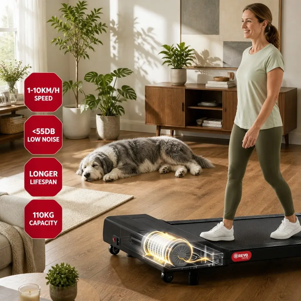Electric Walking Pad Treadmill Home Gym Fitness Foldable Black