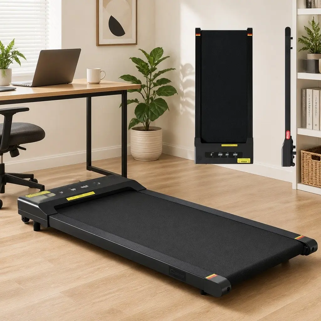 Electric Walking Pad Treadmill Home Gym Fitness Foldable Black