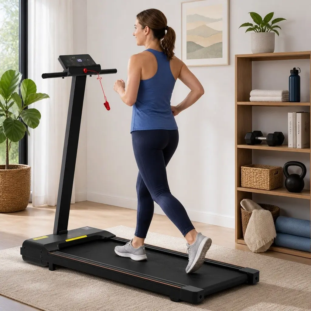 Walking Pad Treadmill 2-in-1 Foldable Home Gym 40cm Belt 12 Programs App