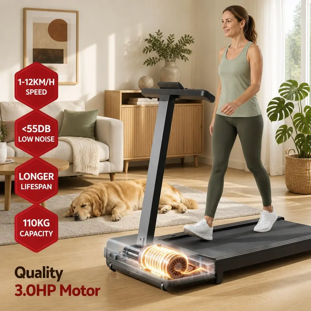 Walking Pad Treadmill 2-in-1 Foldable Home Gym 40cm Belt 12 Programs App