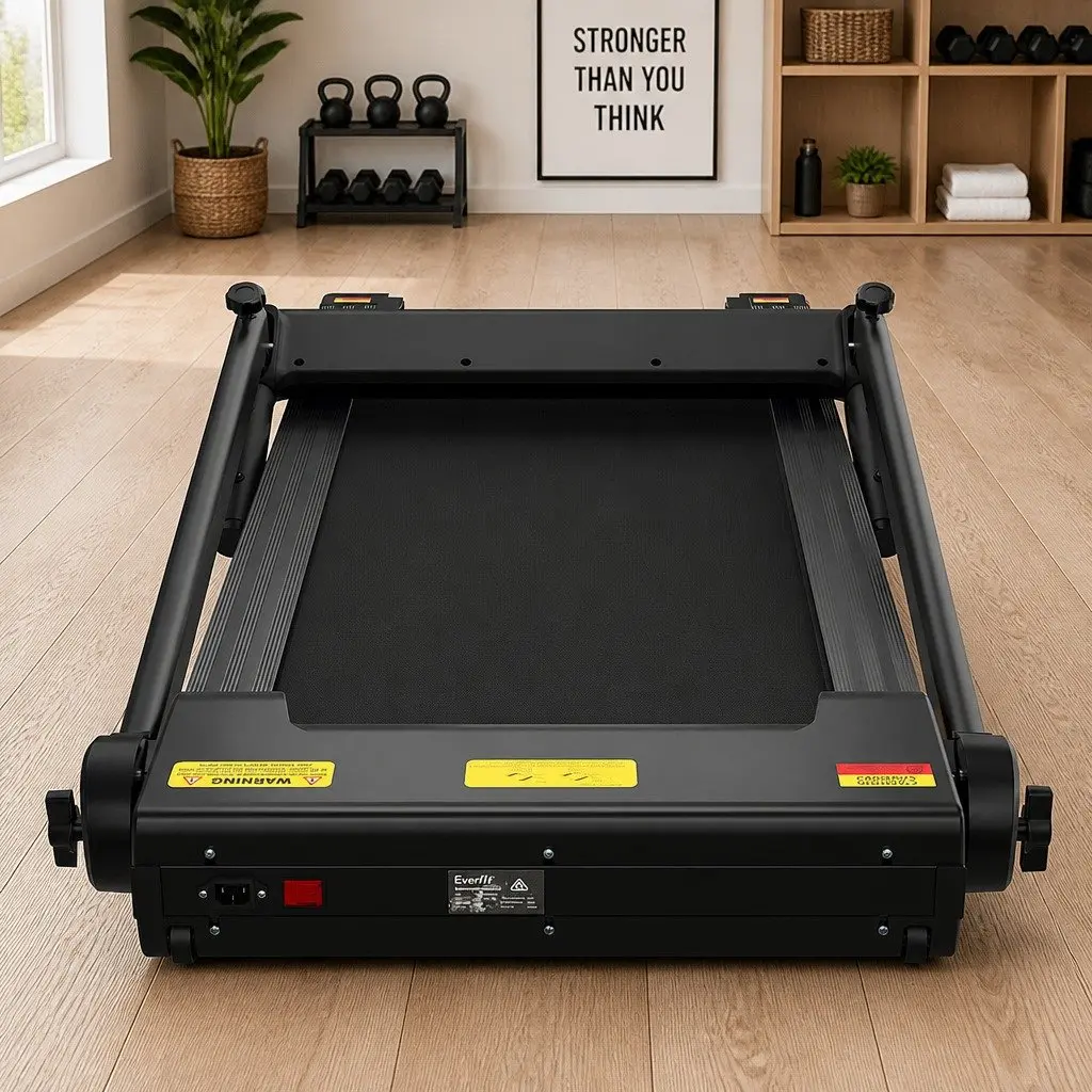 Electric Treadmill Foldable Home Gym Fitness Machine 12 Programs Black 145cm x 74cm x 107.5cm