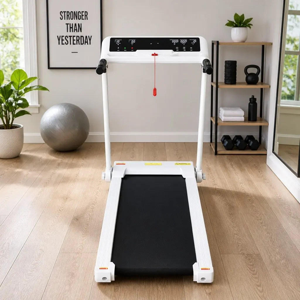 Electric Treadmill Home Gym Fitness Machine 12 Programs 145cm x 74cm White