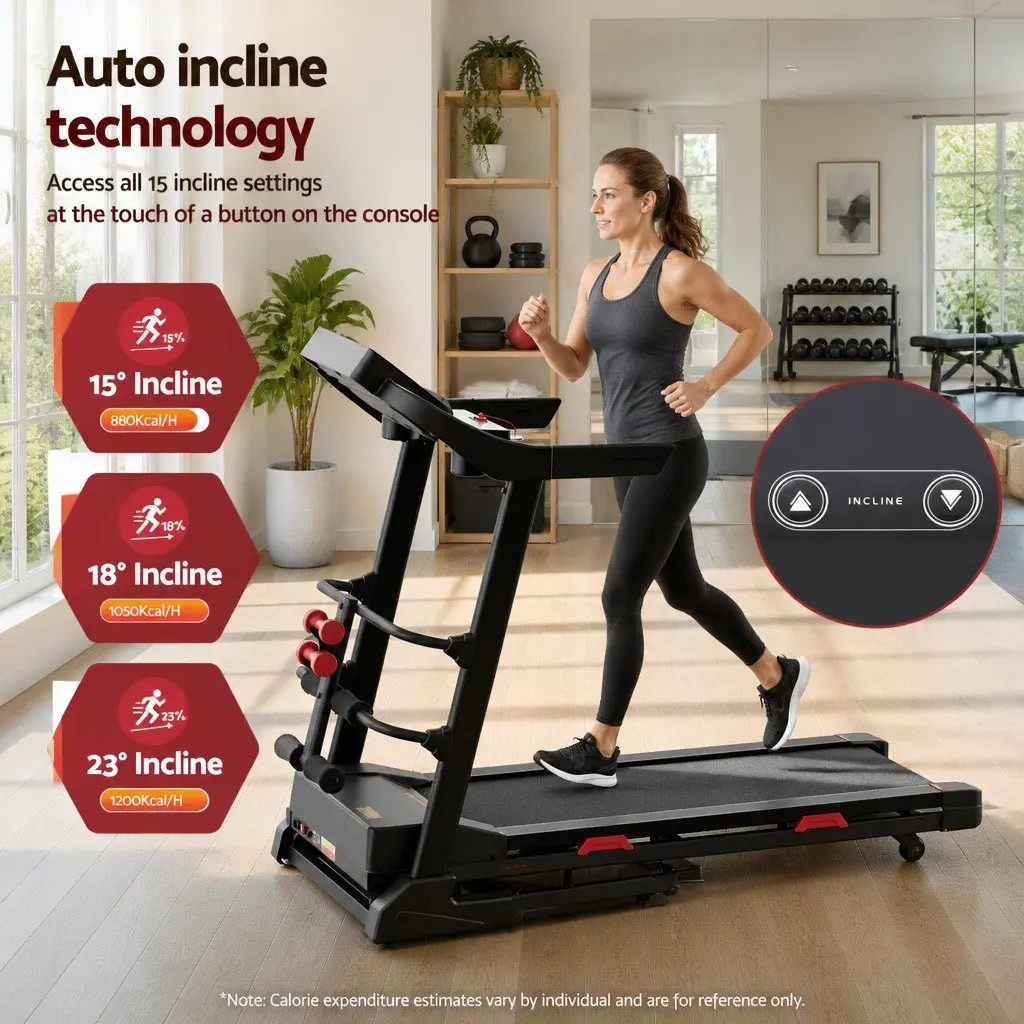Electric Treadmill Home Fitness Machine 164cm x 75cm x 130cm Black with Sit-Up Bar