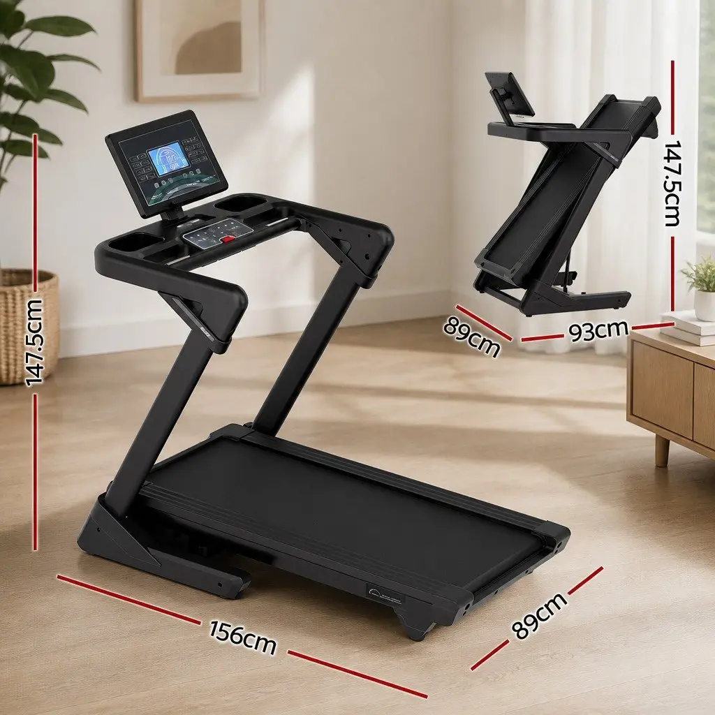 Foldable Treadmill 500mm Wide Belt 30% Auto Incline Home Gym Electric Machine