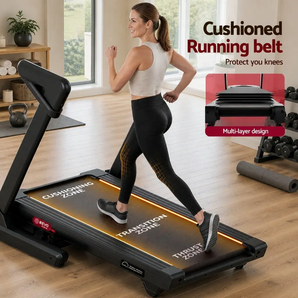 Foldable Treadmill 500mm Wide Belt 30% Auto Incline Home Gym Electric Machine