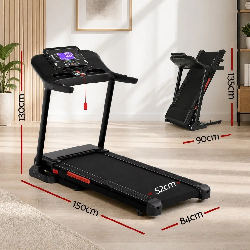 Electric Treadmill Home Gym Fitness Exercise Machine 16 Programs 15 Level Auto Incline Black