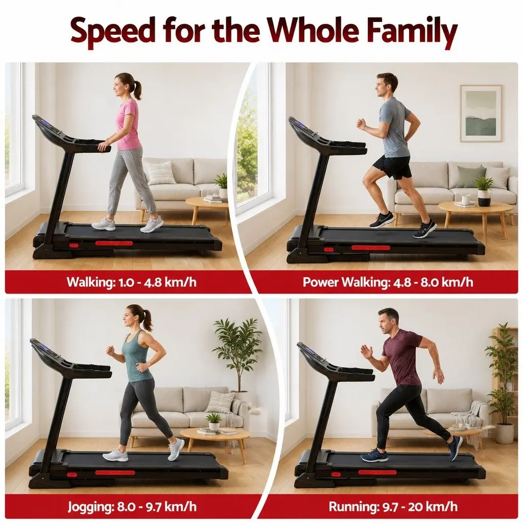 Electric Treadmill Home Gym Fitness Exercise Machine 16 Programs 15 Level Auto Incline Black