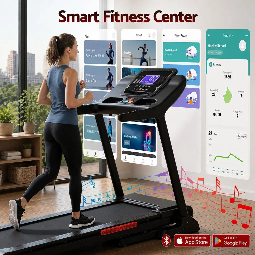 Electric Treadmill Home Gym Fitness Exercise Machine 16 Programs 15 Level Auto Incline Black
