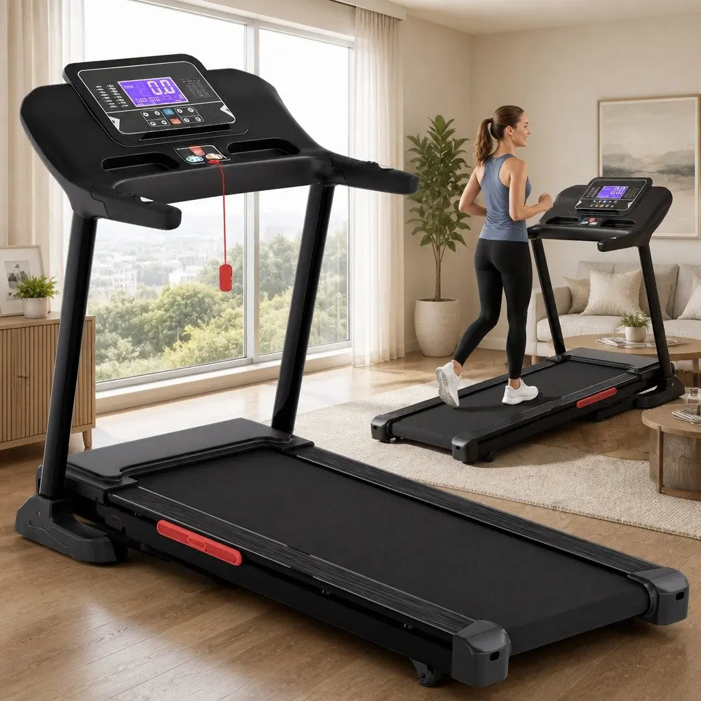 Electric Treadmill Home Gym Fitness Exercise Machine 16 Programs 15 Level Auto Incline Black
