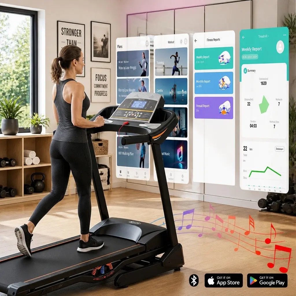 Electric Treadmill Home Gym Fitness Machine Auto Incline 18 Speed 480mm Black