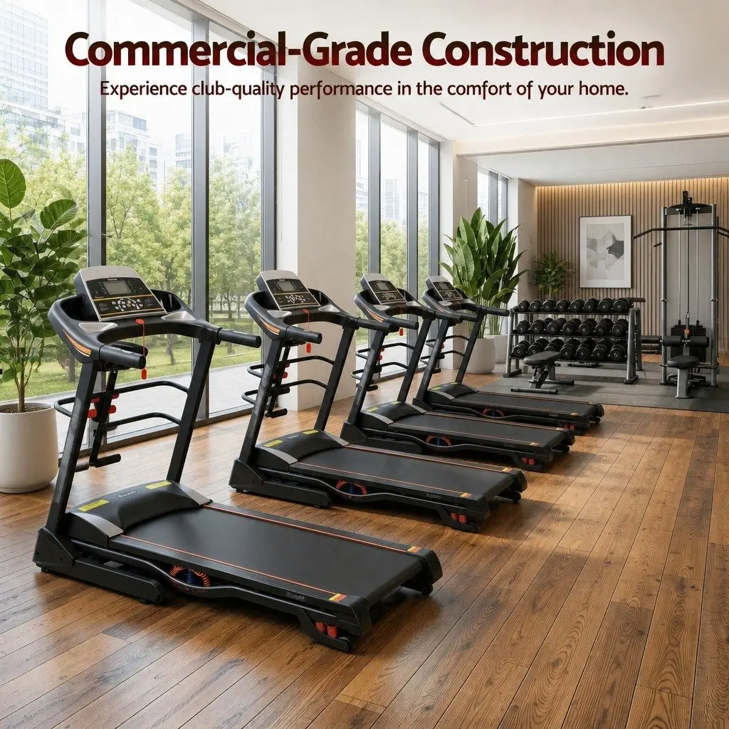 Electric Treadmill Home Gym Fitness Machine 18 Speed 5 Inch LCD Display Black