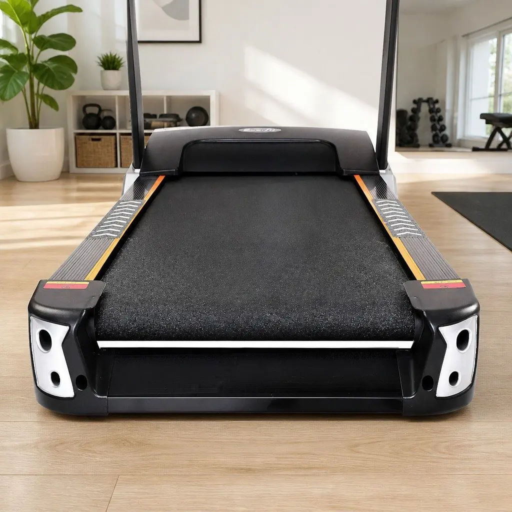 Electric Treadmill Home Gym Fitness Exercise Compact 18 Speed Levels 15 Incline Black and White